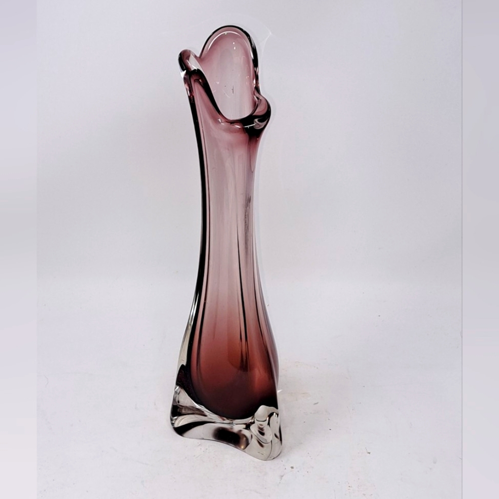 Vintage Amethyst Swung Glass Vase